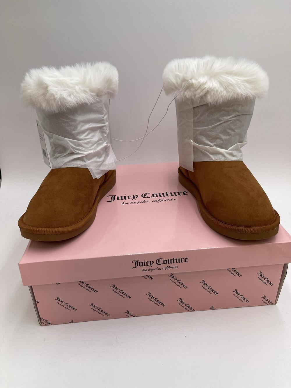 Juicy Couture JC-King S Boots Womens Brown Faux Suede Fur Ankle New Size 4